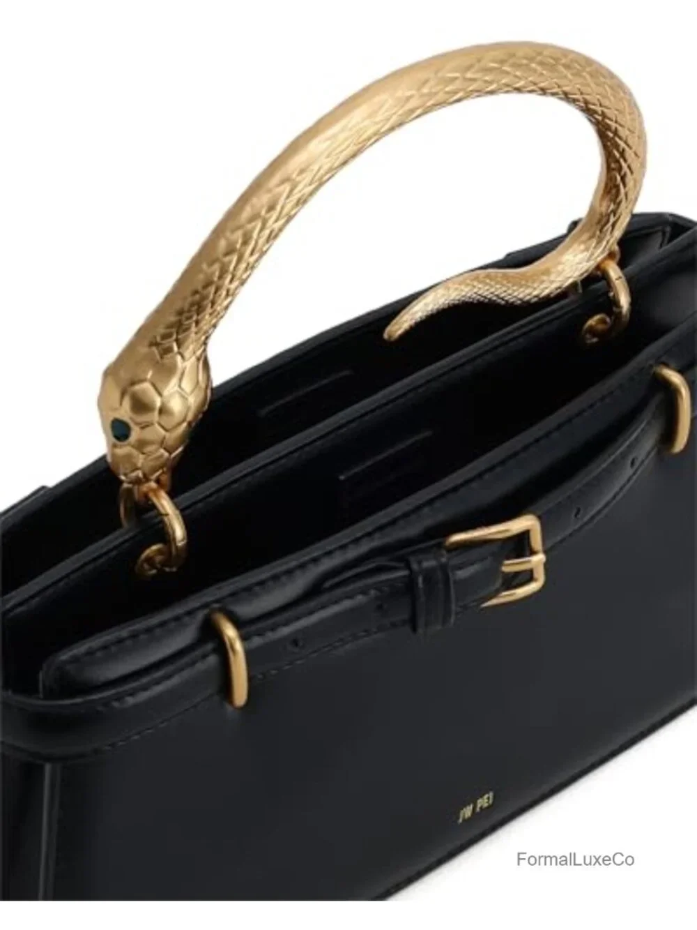 Faux Leather Top Handle Satchel Gold Hardware Handbag Crossbody